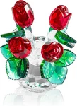 New Box Homeroots Crystal Red Bouquet Figurine - Glass Flowers Roses. Fixed Price $17.99.