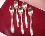 Of 5 Gourmet Settings Vault Matte Stainless Steel Soup Spoons 8". Fixed Price $24.44.