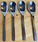 4PC Oneida Chef Table Hammered Stainless Flatware 7" Dinner Spoons 90-204. Fixed Price $24.99.