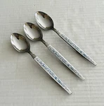 Epic Stainless EPS11 Set Of 3 Teaspoons Blue Pattern White Plastic. Fixed Price $9.86.