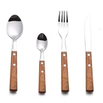 Forks Spoons Silverware Set, Happy Kit Wooden Handle Flatware 8-PIECE.... Fixed Price $22.47.