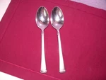 Set Of 2 Mikasa Harmony Oval Place Soup Spoons Satin Stainless Flatware 7 5/8 F4. Fixed Price $18.49.