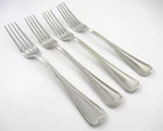 Oneida Flambe 4 Dinner Forks Glossy 18/10 Stainless Steel Flatware. Fixed Price $79.00.