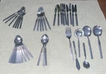 43 Pieces Set Lot Oxford Hall Japan Stainless Flatware OXH58 Spoons Forks Knife. Fixed Price $59.99.
