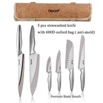 Hecef Kitchen Knife Set 5PCS Stonewashed Chef Cutlery Dishwasher Safe. Fixed Price $25.99.