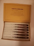 Laguiole By Flyingcolors Brown Wooden Handle Steak Knives Set Of 6. Fixed Price $39.00.