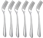 6-PIECE Dinner Forks Set 4 Tines Table Flatware Stainless Steel Mirror Pol. Fixed Price $15.99.