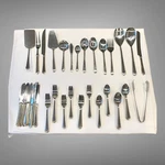 Hampton Silversmiths HSV165 Stainless Gold Accent Flatware For 12 Plus 15HOSTESS. Fixed Price $159.00.
