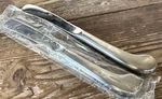 2 Modern Hollow Pistol Dinner Knives Oneida Paul Revere Satin Stainless 9". Fixed Price $59.99.