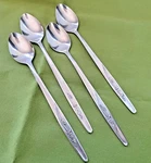 4 Washington Forge Autumn Rose Iced Teaspoons Stainless 7.25" Floral Glossy. Fixed Price $12.99.