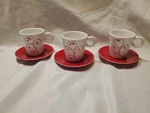Heart Cup & Saucer Espresso Demitasse Set Of 3! Loucarte Portugal L5. Fixed Price $20.00.