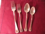 4 Pieces Mepra Moretto Ice Satin 18/10 Stainless Steel Flatware Spoons & Forks. Fixed Price $76.29.