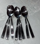 (8) Mikasa MIS50 18/0 Stainless Plain Glossy Flatware Dinner Spoon 6 5/8. Fixed Price $18.00.