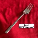 Excel EXF-8 Bamboo Handle Salad Fork 6 1/2" Stainless Steel Flatware. Fixed Price $6.19.