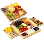 Large Charcuterie Board With Knife Set, 12.6" 11.2" Square Fruit Tray. Fixed Price $42.00.
