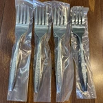 Customcraft Stainless CUS5 Salad Forks Set Of 4 Floral Textured Flatware. Fixed Price $15.99.