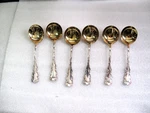 Louis Xv By Birk's Sterling Silver Ice Cream Spoon 6 Set 143.8 Gr Gilded. Fixed Price $369.99.