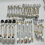 Customcraft CUS7 Stainless Flatware Rose Floral Handle 50 Pc Service For 8. Fixed Price $99.99.