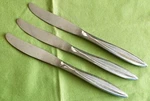 International Stainless 1847 Rogers Symmetry Rat Tail Handle 3 Dinner Knives. Fixed Price $7.99.