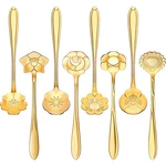 Chengu 8 Pieces Flower Coffee Tea Spoons Stainless Steel Sugar Gold. Fixed Price $14.14.