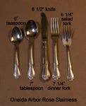 Rogers Oneida 1880 Stainless Tableware & Serving Pieces - Arbor Rose Pattern. Fixed Price $7.00.