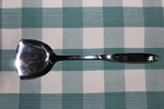 Zulay Kitchen Silvery Steel Spatula Pancake Turner Serving Piece 14" Mod Design. Fixed Price $12.95.