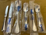 Couzon Perle Stainless Flatware 4 Piece Place Setting +serving Spoon & Butter. Fixed Price $184.37.