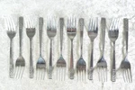 12 Individual Salad Forks 'CUS3' Pattern Stainless Steel Customcraft Taiwan. Fixed Price $19.95.
