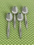 Towle TWS92 Stainless Burnished Handle Rose 4 Teaspoons Flatware - 6 3/8". Fixed Price $29.95.