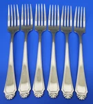 6 - Oneida Henley Glossy Cube Mark Stainless Flatware 8 1/4" Dinner Forks. Fixed Price $69.56.