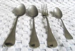 CTF15 By Christofle Hotel Fidelio 4-PC Fork,spoons Flatware Silverplate France. Fixed Price $75.00.