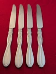 Lot Of 4 Cuisinart CUI16 Stainless Dinner Knives Glossy Twist Flatware. Fixed Price $24.99.