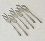 International Silver Stainless INS162 Salad Forks Medallion Tip Glossy. Fixed Price $17.95.