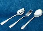 Bali Stainless Steel Serving Set Pierced & Spoon Fork 18/0. Fixed Price $22.93.