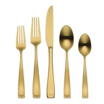 Oneida Silverware Set Moda Gold Satin 20 Piece Flatware Service For 4 18/10. Fixed Price $260.40.