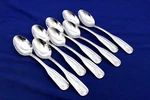 Set Of 8 Walco Stainless Fanfare Teaspoon, Classic Shell. Fixed Price $15.00.