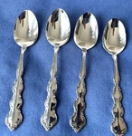 Oneida Deluxe Stainless Flatware Mozart Teaspoons - Set Of Four * Euc. Fixed Price $17.99.