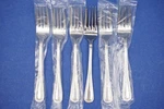 6 X Cuisinart CUI8 Country Bead Stainless Salad Forks 7 1/8. Fixed Price $53.99.