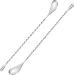 12 Inch Bar Mixing Spoon Cocktail Stainless Steel SILVER-2PCS. Fixed Price $8.83.