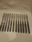 12 Oneida OHS17 Stainless Greek Key Black Accent Dinner Knife 1/2. Fixed Price $21.33.
