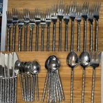 41 Pier PII16 Hammered Flatware Dinner Salad Fork Teaspoon Serving Vguc. Fixed Price $129.99.