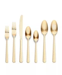 Ornative Alicja 42 Piece Flatware Set With Wire Caddy, Service For 8 - Gold. Fixed Price $79.00.