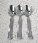 Wallace Stainless Flatware 3 Soup Spoons. Fixed Price $27.48.