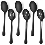 Lianyu 6-PIECE Black Serving Spoons, Slotted Medium,. Fixed Price $17.58.