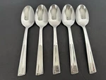 Wm Rogers International Silver INS72 Stainless Lot Of 5 Teaspoons Glossy. Fixed Price $12.00.