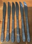 6 Americana Products "AMP2" Dinner Knives Knife Stainless Steel 8-1/4" Long. Fixed Price $14.00.