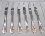 & Everyday RDS299 Reed Barton 9.5" Serrated Steak Knives Hammered SET/6. Fixed Price $59.99.
