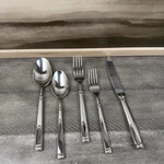 Williams Sonoma Guy Degrenne Absolu Flatware Set 5-PIECE Silver Scuffed Read. Fixed Price $99.95.