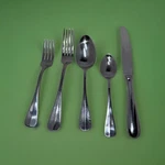 5 Pc Set Wallace Blaine Stainless Glossy Silverware Flatware Service. Fixed Price $36.00.