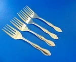 Customcraft CUS11GO Salad Lot 4 Forks Gold Electroplate. Fixed Price $12.99.